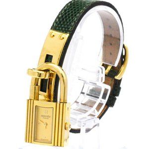 HERMES Kelly Watch Gold Plated Leather Quartz Ladies Watch